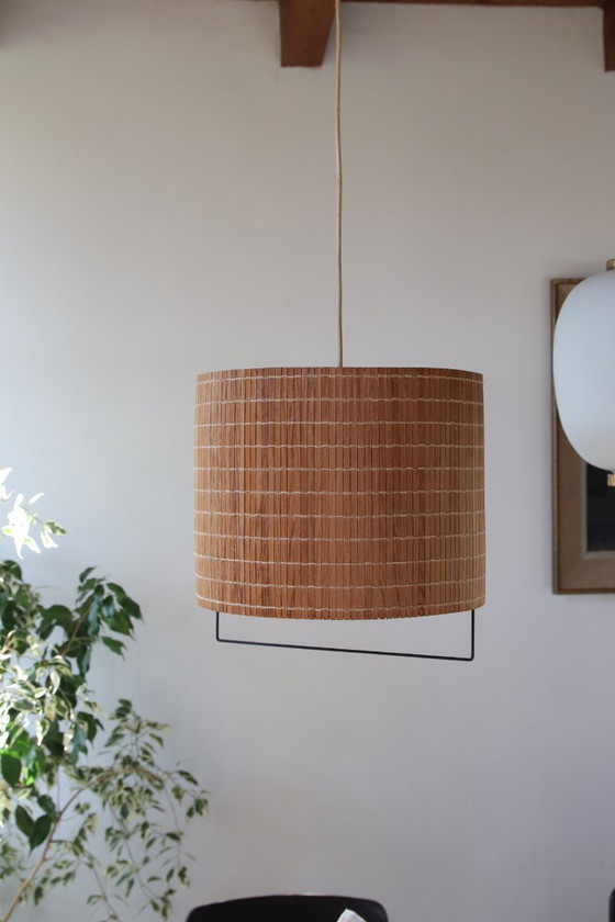 Image 1 of Vintage hanglamp gemaakt van gedraaid papier uit de jaren 60