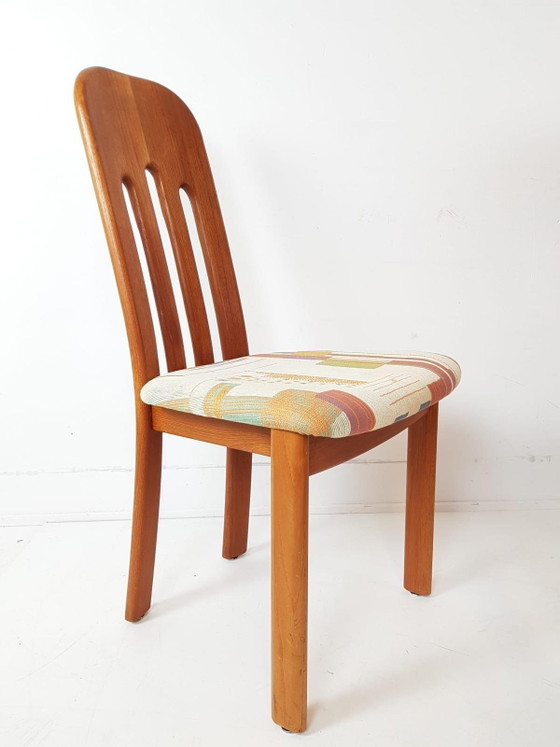 8 Vintage Stoelen | Dining Chairs Ansager Møbler Danish – Eetkamerstoelen, Wood, Textile (photo 5 of 12)