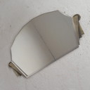 Specchio Art Déco con vetro smussato in cornice in ottone cromato, anni '30