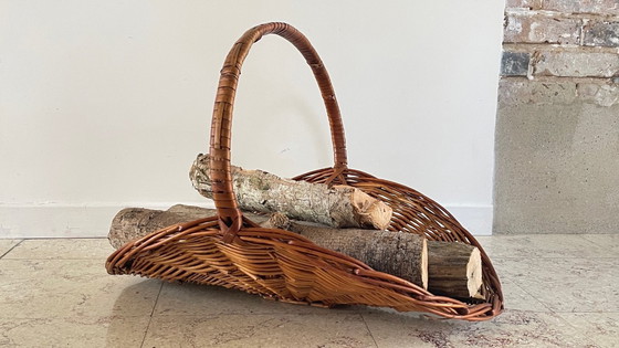 Image 1 of Vintage Rattan Log Basket