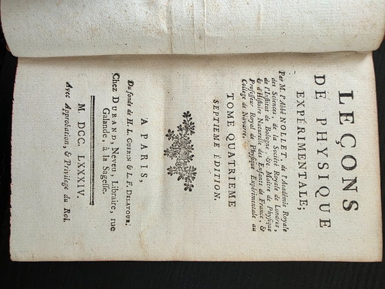 2 libri originali di fisica francese del 1745 e del 1748 – Nollet – Libri d'arte, Leather, Paper (photo 4 of 12)