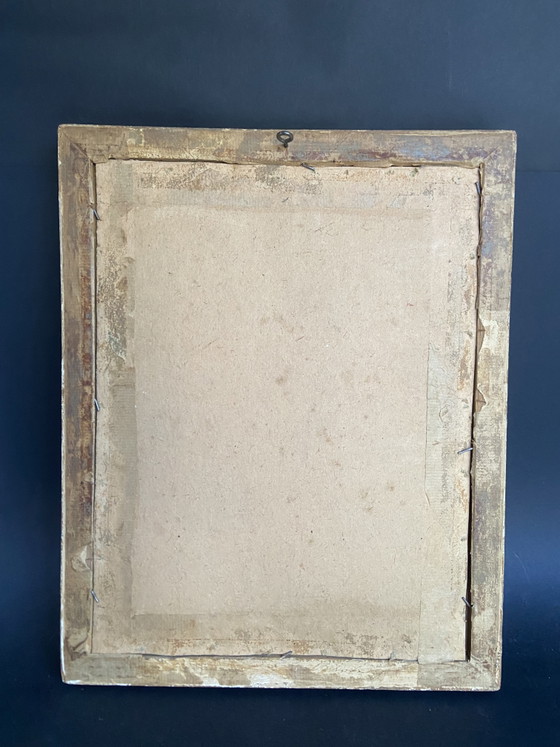 Image 1 of Expressionist Portrait of a Bearded Man, Signed & Dated ’73, Oil on Panel, Vintage Gilt Frame