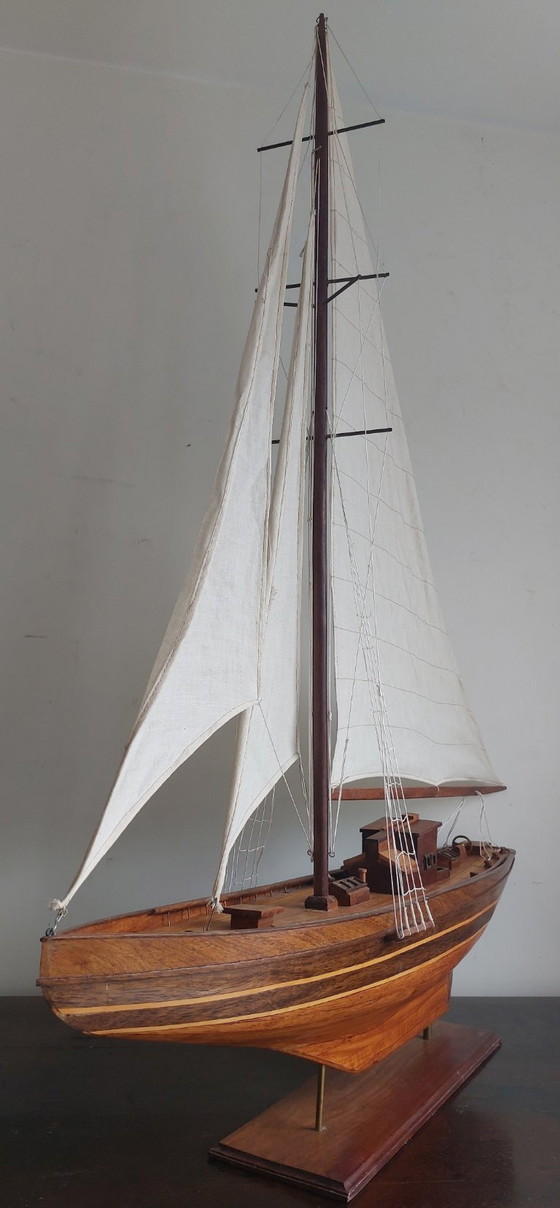 Image 1 of Vintage handgemaakt houten modelschip – Shackleton's Endurance (96 cm)