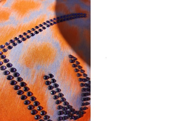Image 1 of Cavalli Oranje Paarse Strass Handgemaakte Tote Bag