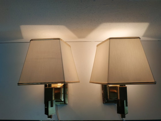 Image 1 of Set Vintage Design 'Hollywood Regency Style' Wandlampjes