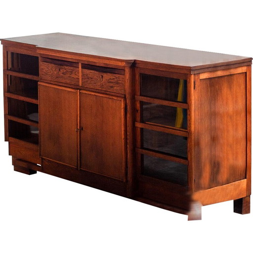 Aparador Art Déco vintage de roble y madera, Países Bajos, 1930