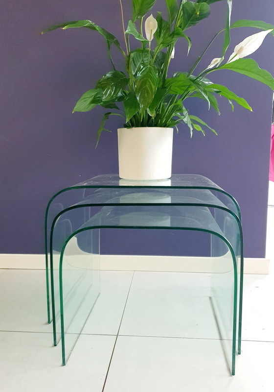 Image 1 of FIAM Italy 'Ponte' Glasbeistelltische (3)