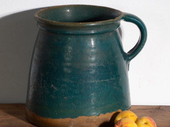 Antique folk glazed pottery pot – Central Europe, circa 1930 – Plant pot, Rustic (photo 2 of 40)