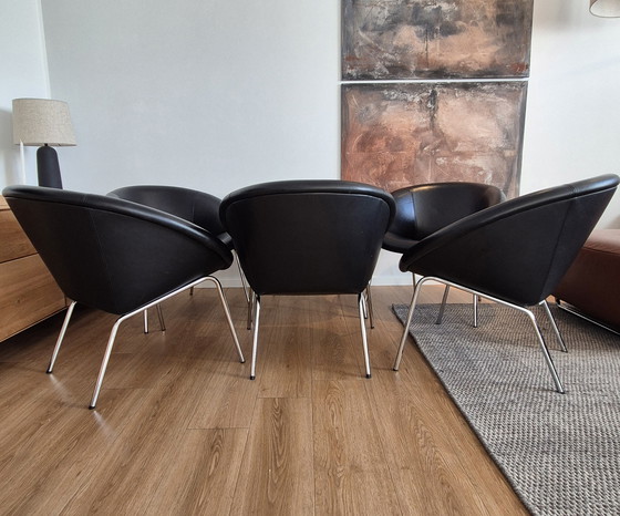 Image 1 of 6 Poltrona di design Walter Knoll 369 in pelle nera