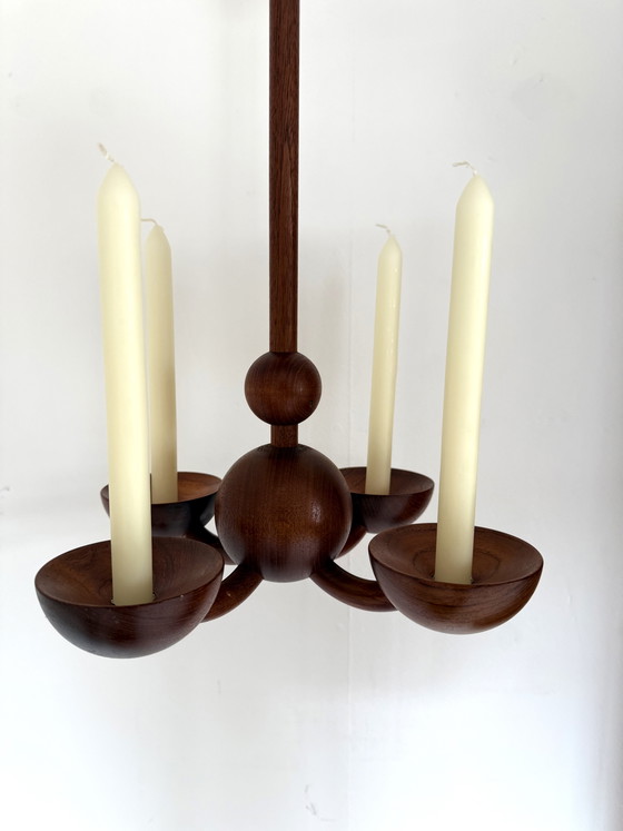 Image 1 of Vintage teak hanging candlestick, Denmark '60s