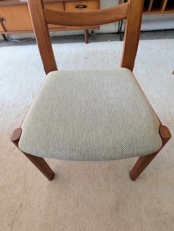 Image 1 of Vintage set van 4 Deense teakhouten eetkamerstoelen, Holstebro Möbelfabrik 