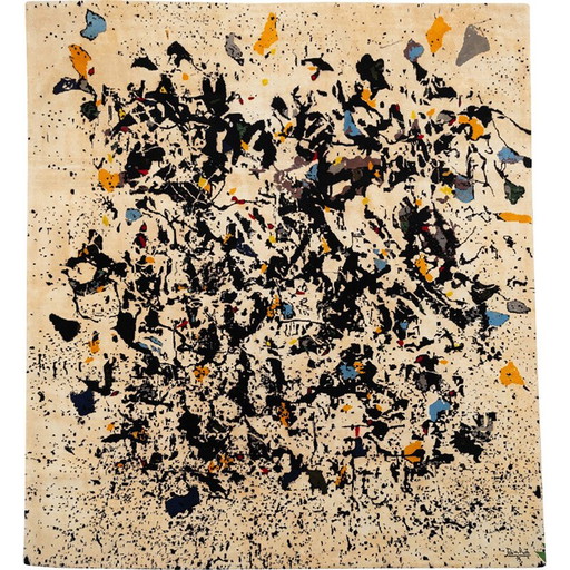 Vintage acrylic and wool rug