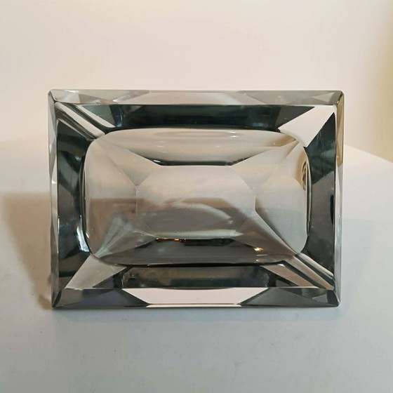 Image 1 of Cendrier ou vide-poches rectangulaire à multiples facettes en verre de Murano, années 1960, par Flavio Poli pour Seguso. Fabriqu