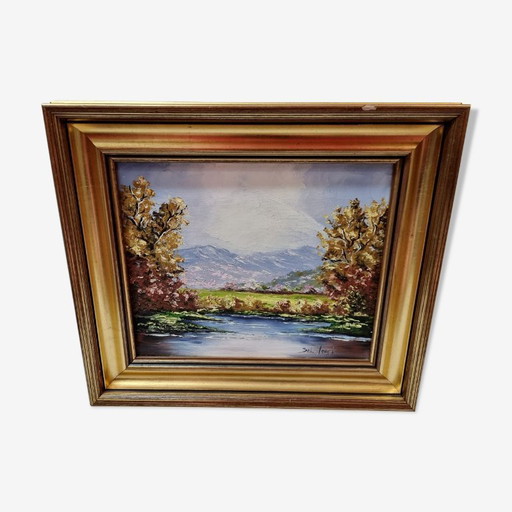 peinture de Isabelle Del moral (paysage de montagnes)