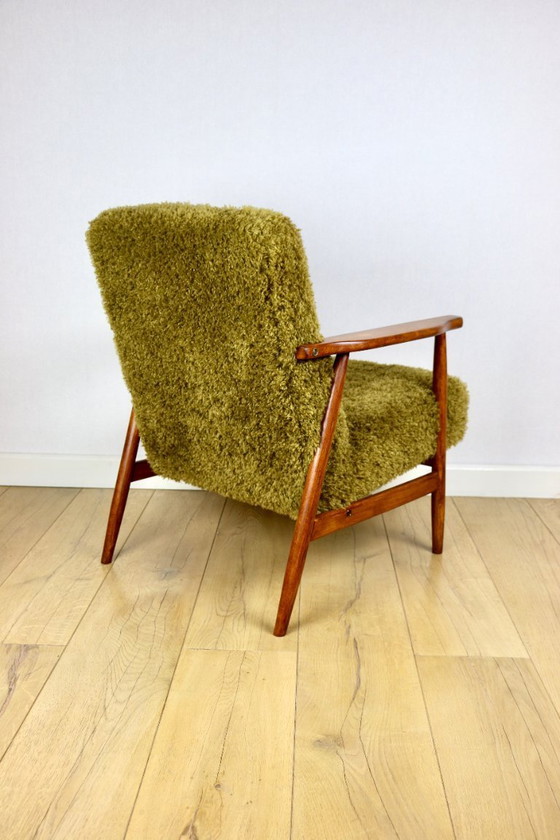 Image 1 of Vintage armchair, 1970s, fox - high pile Camel Olive Dark Khaki