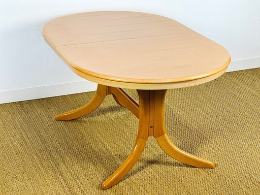 Mesa de comedor extensible ovalada vintage, 1960