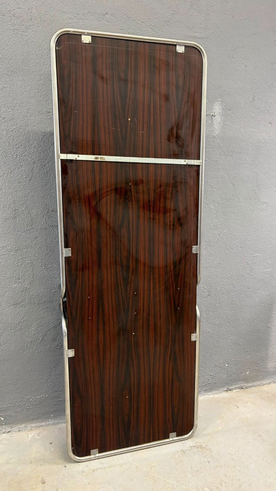 Image 1 of Mid-Century Modern Chrome & Rosewood Wall Console with Mirror, 1970s, Italian