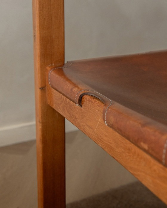 Brutalistische eetkamerstoelen van iepenhout en leer van Maison Regain, jaren 70, set van 4 – Leather (photo 14 of 15)