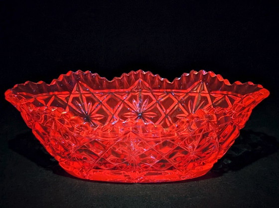 Art Deco Schaal "Depression Glass" - Circa 1930 – Verreries de Scailmont, Schalen (photo 5 of 8)