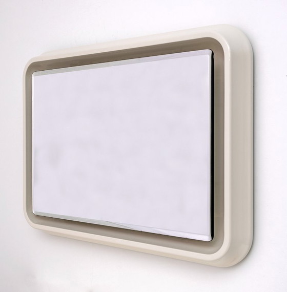 Image 1 of Mid-Century Modern Italian Neon Backlit Mirror, 1970s