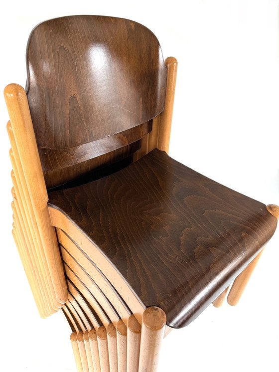 Image 1 of 9x vintage plywood stacking chair '60