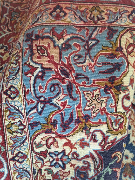 Tappeto di Isfahan annodato a mano, blu e rosso, 160x215 cm, discrete condizioni, Iran – Tappeti, Wool (photo 5 of 6)