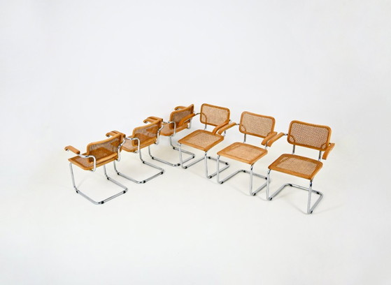 Sedie da pranzo Stile B32 di Marcel Breuer, Set di 6 – Rattan, Legno (photo 2 of 10)