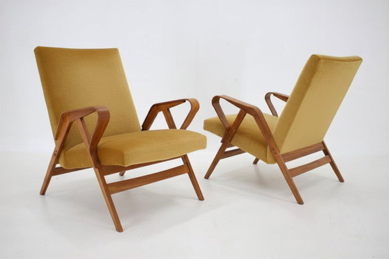 Image 1 of Sillones Mid Century, estructura de madera y tapizados, František Jirák, años 60-70, Checoslovaquia