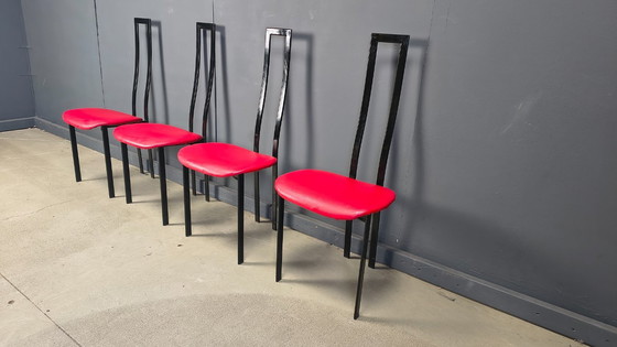 Image 1 of Vintage postmoderne eetkamerstoelen van Cattelan Italila