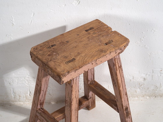 Antieke kruk met roze patina (ca. 1900) #8 – Krukjes (photo 16 of 16)