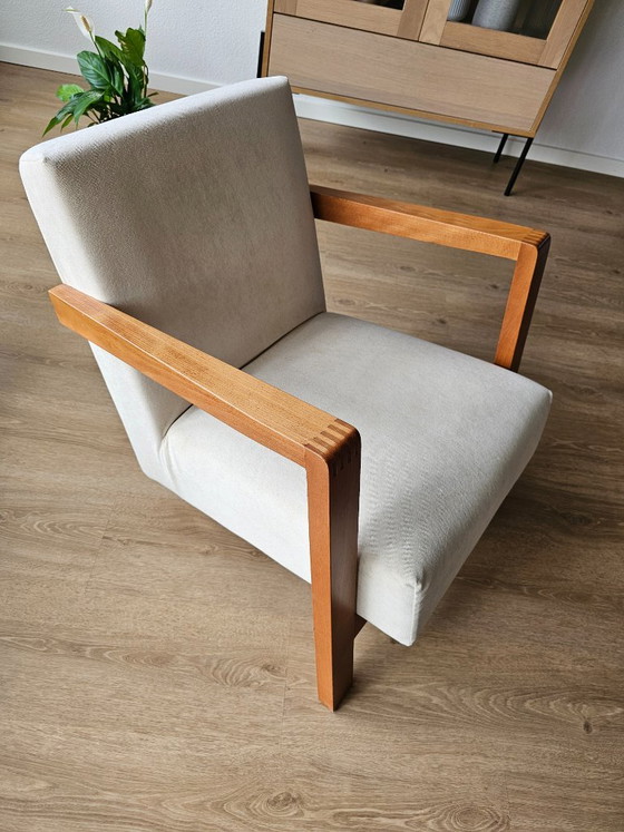 Dutch modernist low-profile armchairs, Wood, Beige (photo 8 of 11)