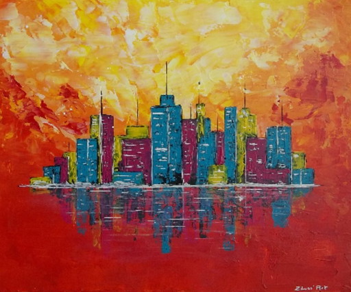 Manhattan Color – Tableau original de 2Luss'Art, format 12F horizontal