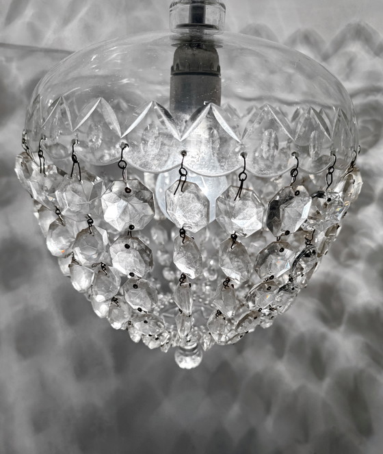 Image 1 of 1950s crystal hot air balloon ceiling light