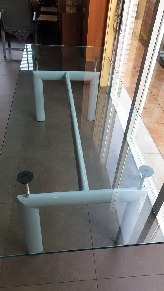 Image 1 of Tavolo da pranzo in vetro base in metallo Cassina LC 6 Le Corbusier