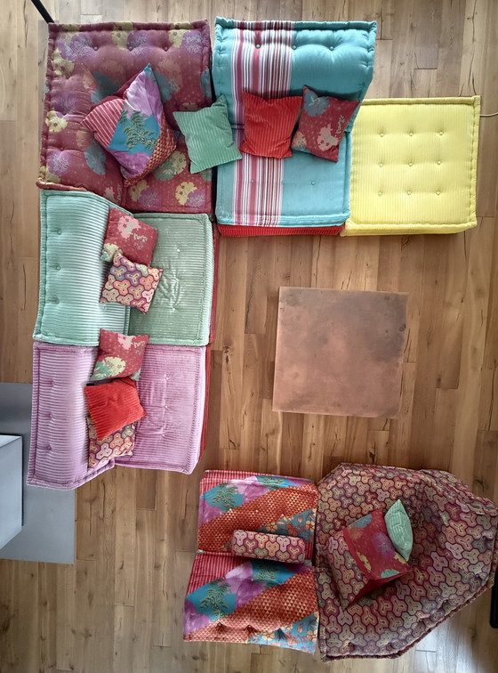 Image 1 of 17 pezzi (schienale + cuscino del sedile) Mah Jong Roche Bobois Kenzo Takada