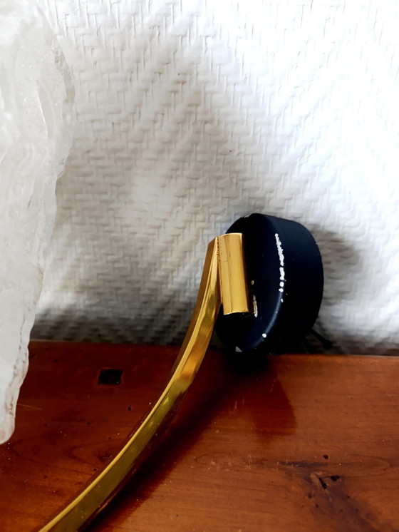 Image 1 of 2x Wandleuchten 1950 Arlus-Stil aus Granitglas