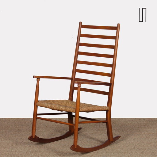 Sedia a dondolo scandinava anni '60