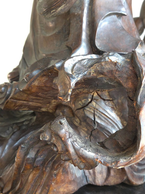 Image 1 of 19th century Asian deity sculpture - Hardwood - (ref 4105)