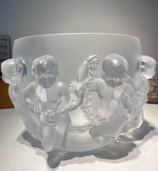 Lalique Luxembourg Angel Crystal Planter