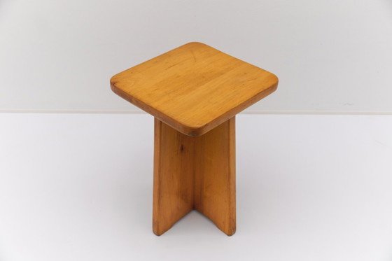 Image 1 of Conjunto de 6 taburetes de roble al estilo de Pierre Chapo, Francia, años 60