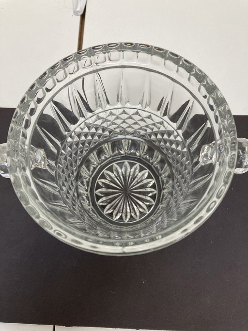 Vintage 70s crystal ice bucket