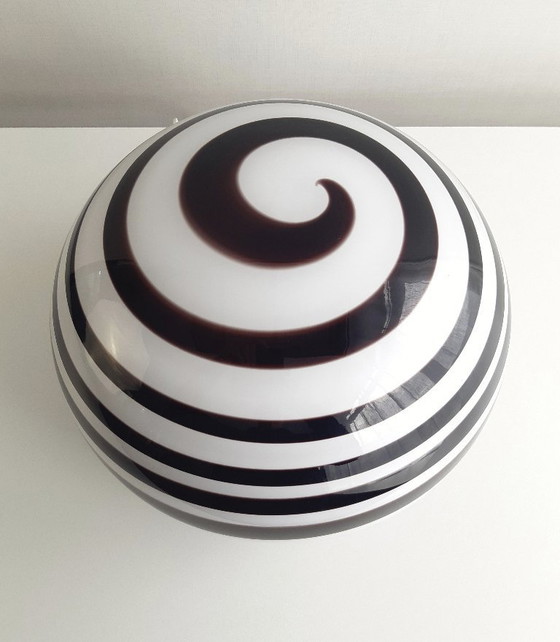 Image 1 of Large ILU di Vetro glass table lamp / floor lamp, model Zebra black and white glass, Italian glass Dutch design