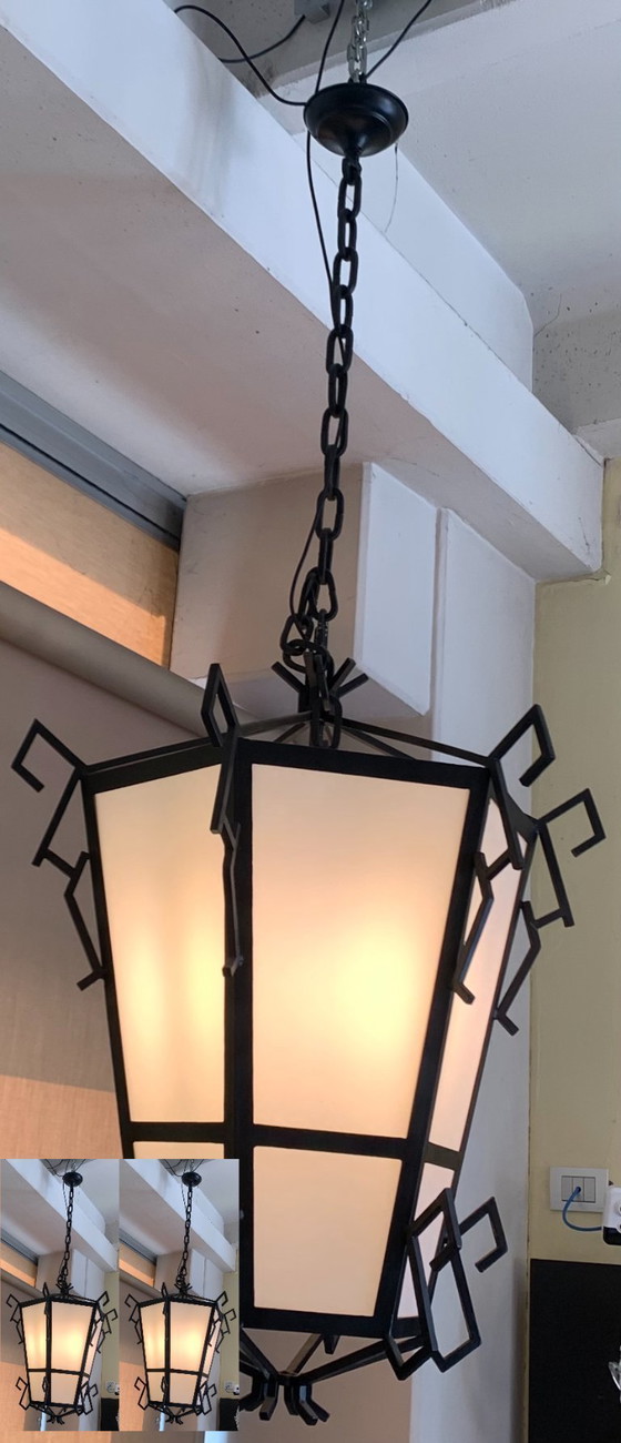 Image 1 of Ein Paar große Eisenlaternen aus dem Jahr 1930