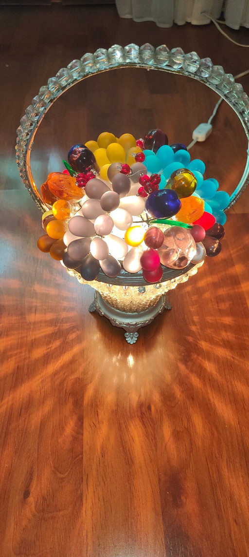 Czech Art Deco Fruit Basket Lamp