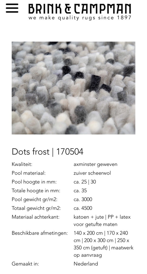 Brink En Campman Dots Tappeto Colore Frost Nuovo – Brink & Campman, Tappeti, Wool (photo 3 of 9)