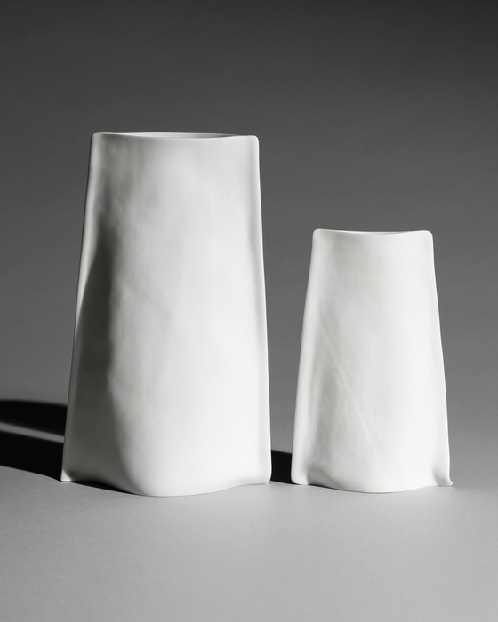 Image 1 of Johan van Loon x Rosenthal Studio-Line Matte Paper Bisque Porcelain Vase Duo