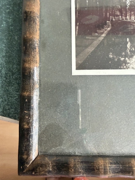 Sfeervolle vintage foto Oude Kerk Delft in antieke vlamlijst – Fotografie, Wood (photo 8 of 8)