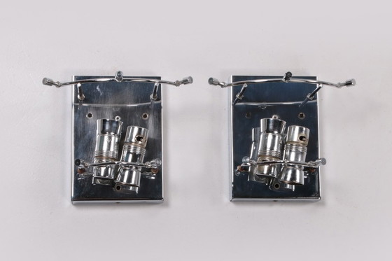 Image 1 of Zeldzame Kinkeldey Duitse kristallen wandlamp uit de jaren 60, 1960