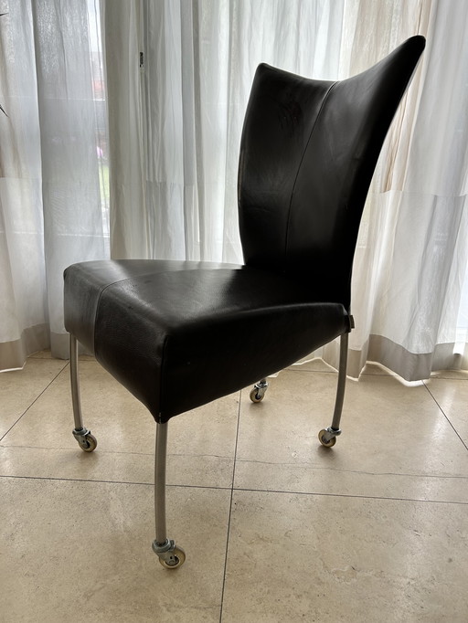 6x Plantagie Leather Dining Chairs