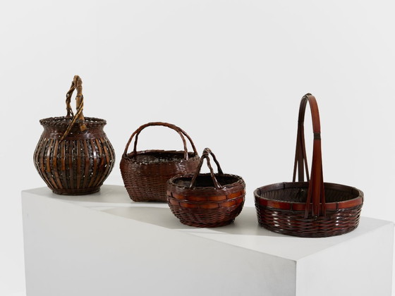 Image 1 of Set di cestini di bambù Ikebana Maeda Chikubōsai periodo Meiji 